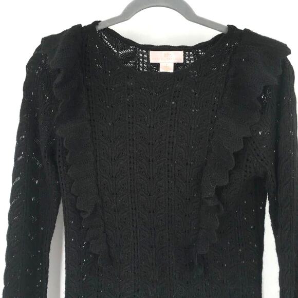 Rachel Parcell Pointelle Ruffle Sweater - Picture 4 of 8